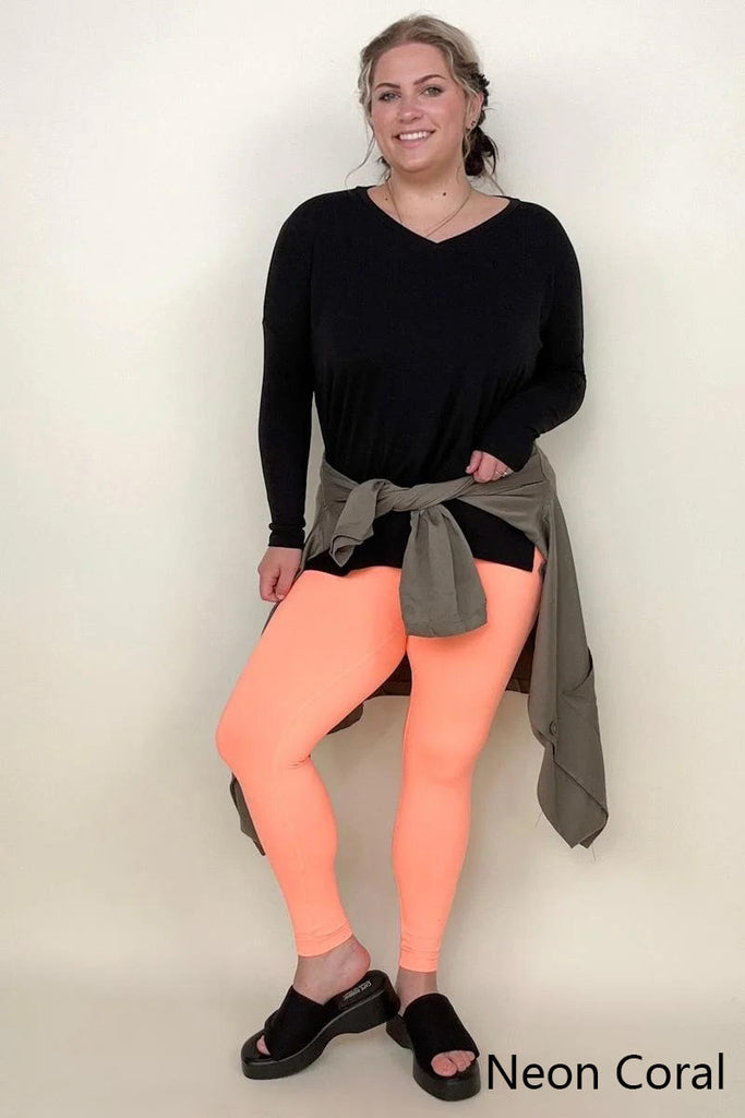 Zenana Premium Microfiber Wide Waistband Leggings-Leggings-Timber Brooke Boutique, Online Women's Fashion Boutique in Amarillo, Texas