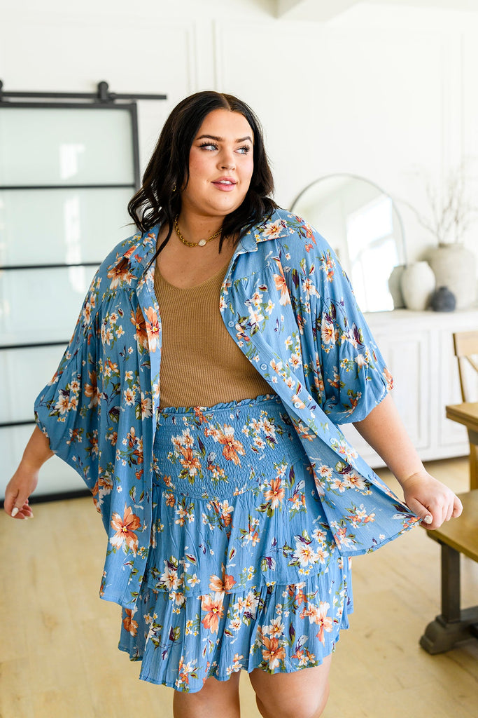 Lanikai Floral Button Down-Womens-Timber Brooke Boutique, Online Women's Fashion Boutique in Amarillo, Texas