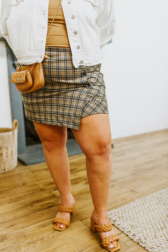 Late To Class Plaid Mini Skort-Womens-Timber Brooke Boutique, Online Women's Fashion Boutique in Amarillo, Texas