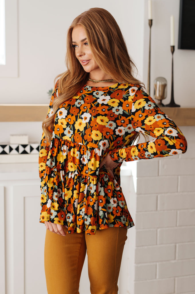 Let's Get Going Floral Babydoll Top-Womens-Timber Brooke Boutique, Online Women's Fashion Boutique in Amarillo, Texas