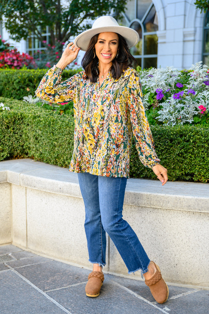 Lilly Ann Floral Print Blouse-Womens-Timber Brooke Boutique, Online Women's Fashion Boutique in Amarillo, Texas