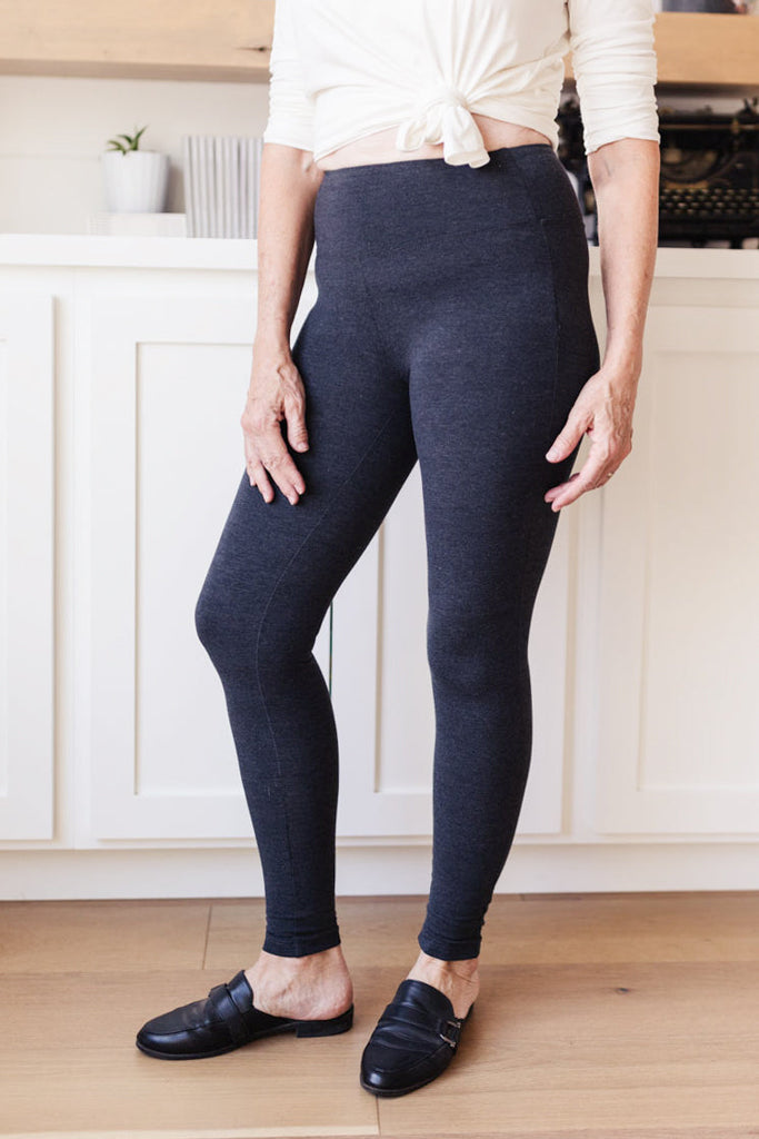 Living in Style High Waist Leggings in Charcoal-Womens-Timber Brooke Boutique, Online Women's Fashion Boutique in Amarillo, Texas