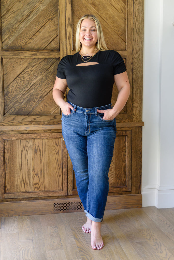 London Midrise Cuffed Boyfriend Jeans-Womens-Timber Brooke Boutique, Online Women's Fashion Boutique in Amarillo, Texas