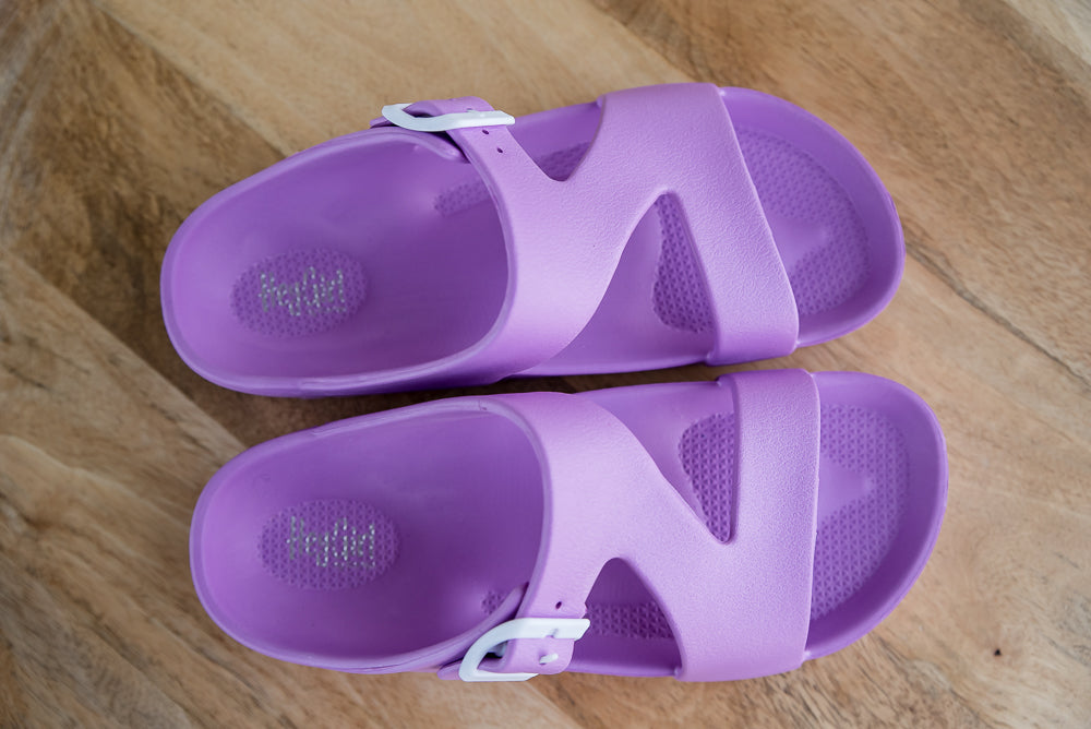 Pool Party Lilac Sandals-Corkys-Timber Brooke Boutique, Online Women's Fashion Boutique in Amarillo, Texas