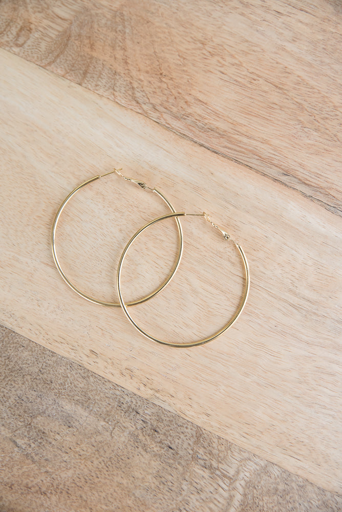Go Through Hoops Earrings in Gold-Julia Rose-Timber Brooke Boutique, Online Women's Fashion Boutique in Amarillo, Texas