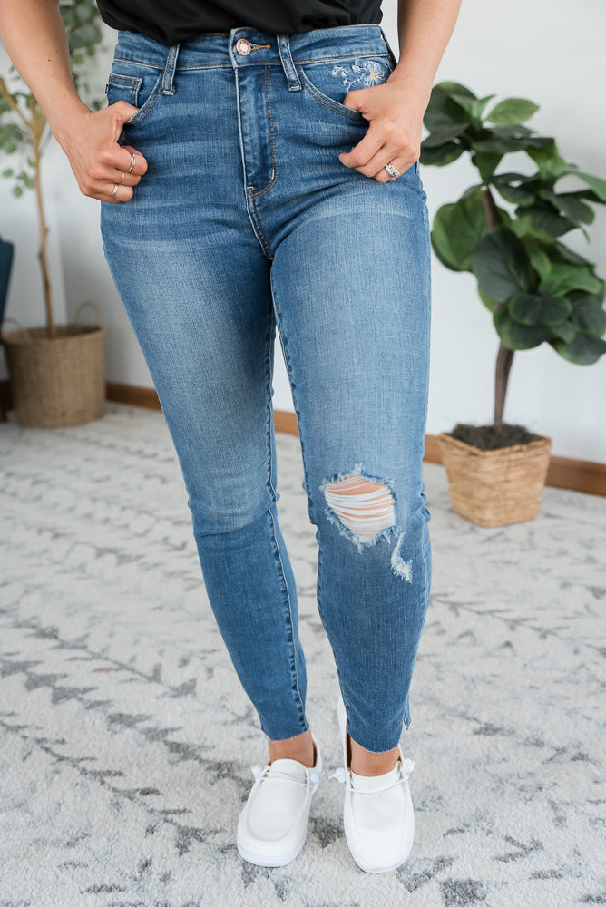 Blown Away Dandelion Judy Blue Jeans-Judy Blue-Timber Brooke Boutique, Online Women's Fashion Boutique in Amarillo, Texas