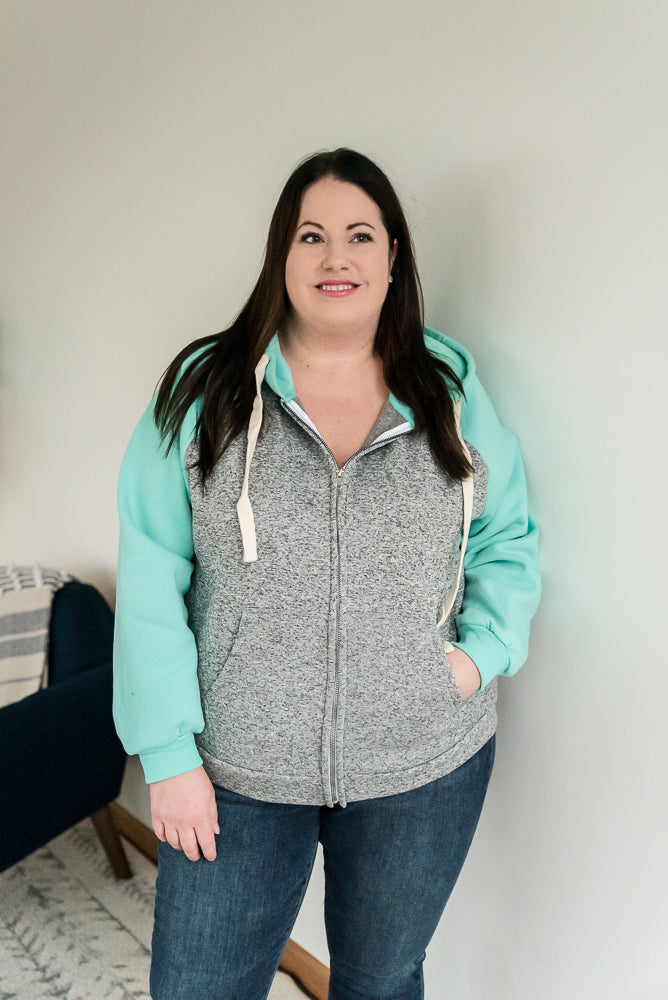 How It's Mint to Be Zip Hoodie-Zenana-Timber Brooke Boutique, Online Women's Fashion Boutique in Amarillo, Texas