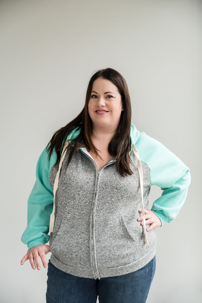 How It's Mint to Be Zip Hoodie-Zenana-Timber Brooke Boutique, Online Women's Fashion Boutique in Amarillo, Texas