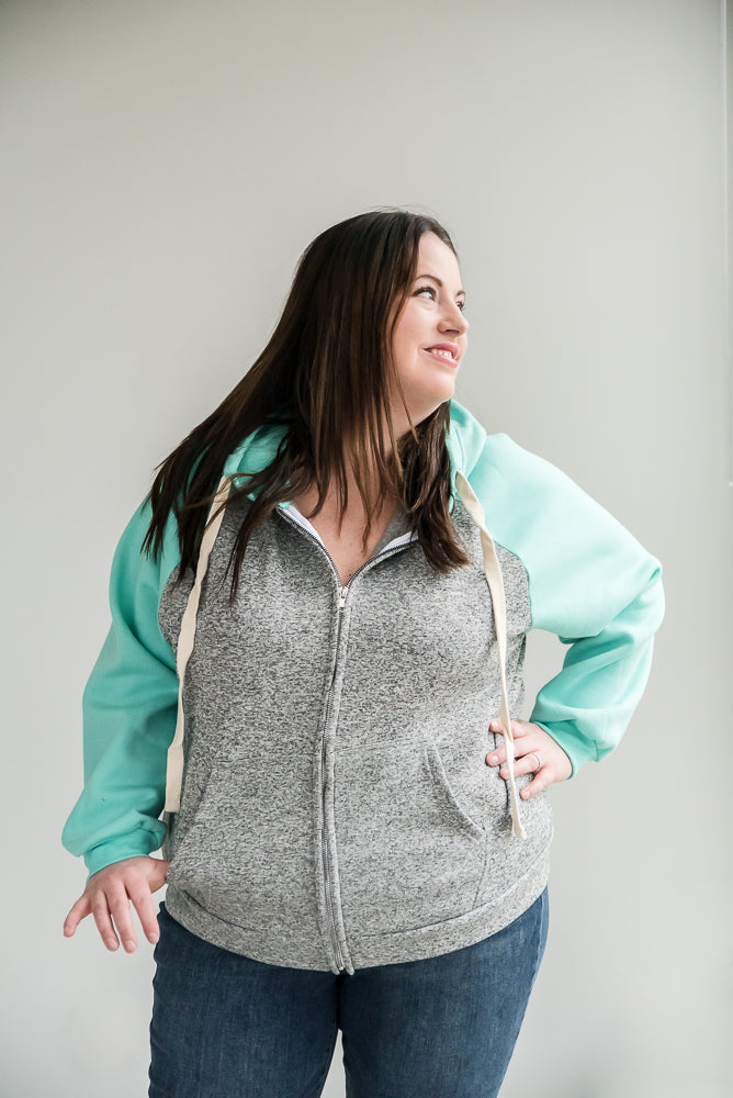 How It's Mint to Be Zip Hoodie-Zenana-Timber Brooke Boutique, Online Women's Fashion Boutique in Amarillo, Texas