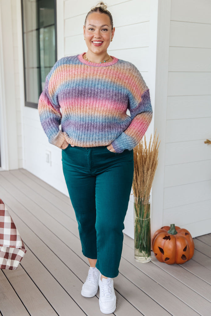 Make Your Own Kind of Music Rainbow Sweater-Womens-Timber Brooke Boutique, Online Women's Fashion Boutique in Amarillo, Texas