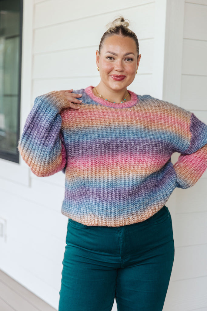 Make Your Own Kind of Music Rainbow Sweater-Womens-Timber Brooke Boutique, Online Women's Fashion Boutique in Amarillo, Texas