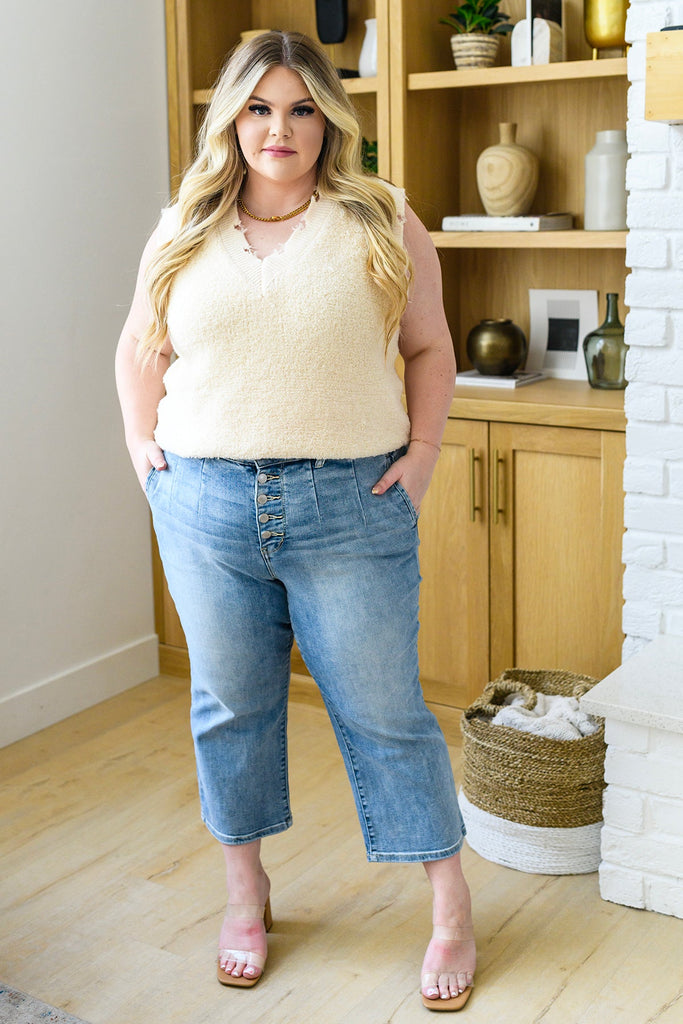 Mandy High Rise Vintage Wide Leg Crop Jeans-Womens-Timber Brooke Boutique, Online Women's Fashion Boutique in Amarillo, Texas