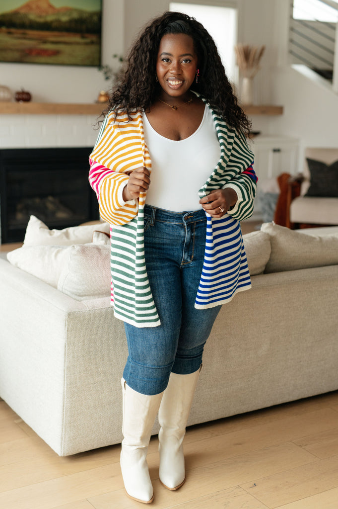 Marquee Lights Striped Cardigan-Womens-Timber Brooke Boutique, Online Women's Fashion Boutique in Amarillo, Texas