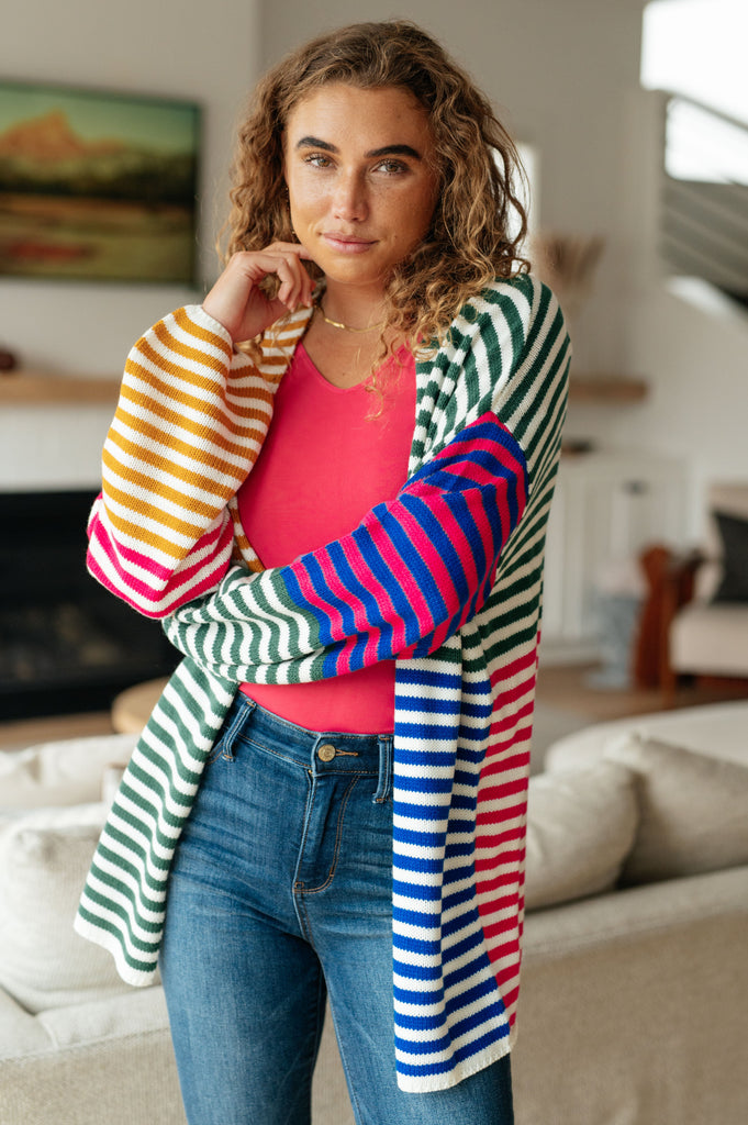 Marquee Lights Striped Cardigan-Womens-Timber Brooke Boutique, Online Women's Fashion Boutique in Amarillo, Texas