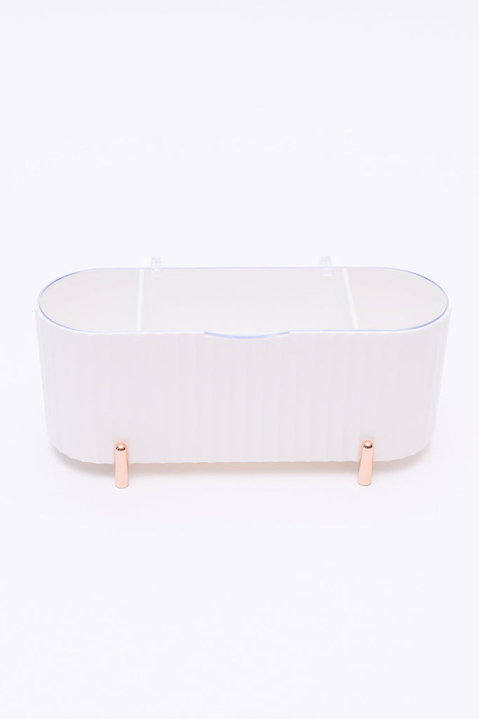 Mini Beauty Organizer in White-Womens-Timber Brooke Boutique, Online Women's Fashion Boutique in Amarillo, Texas