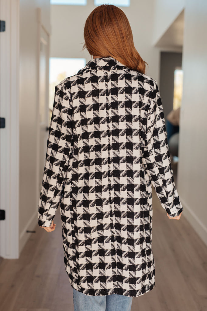 Monochromatic Moment Plaid Coat-Womens-Timber Brooke Boutique, Online Women's Fashion Boutique in Amarillo, Texas
