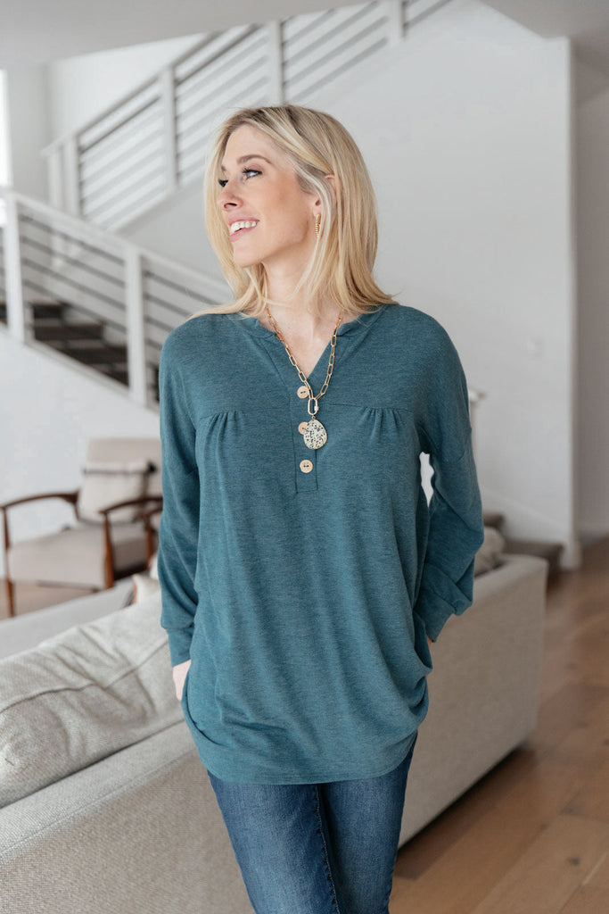 Moon Bay Top In Blue-Womens-Timber Brooke Boutique, Online Women's Fashion Boutique in Amarillo, Texas