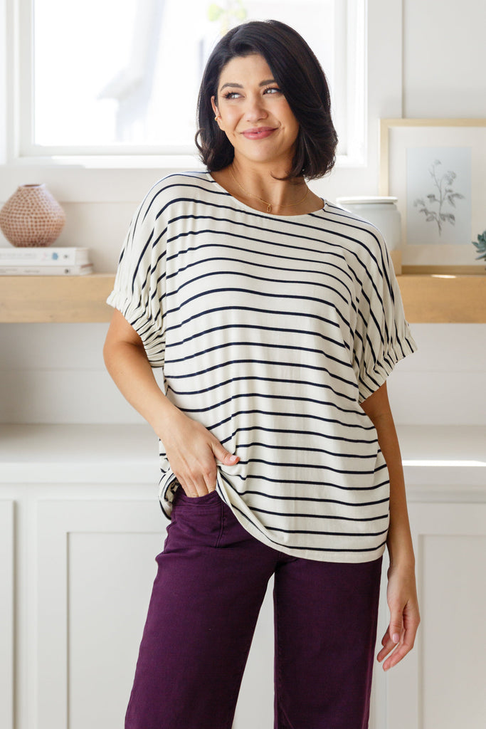 Much Ado About Nothing Striped Top-Womens-Timber Brooke Boutique, Online Women's Fashion Boutique in Amarillo, Texas