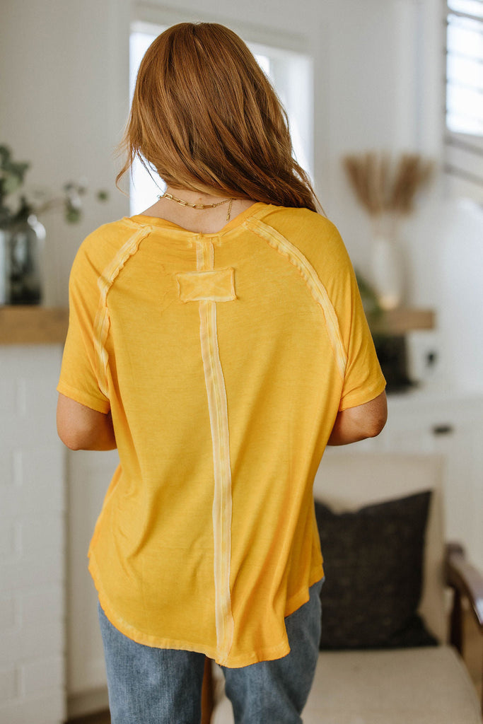 New Edition Mineral Wash T Shirt Yellow-Womens-Timber Brooke Boutique, Online Women's Fashion Boutique in Amarillo, Texas