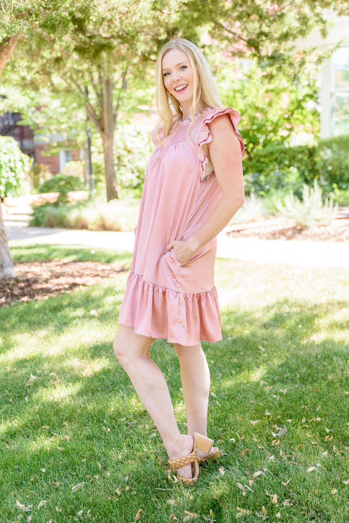 New Gal Ruffle Dress-Womens-Timber Brooke Boutique, Online Women's Fashion Boutique in Amarillo, Texas