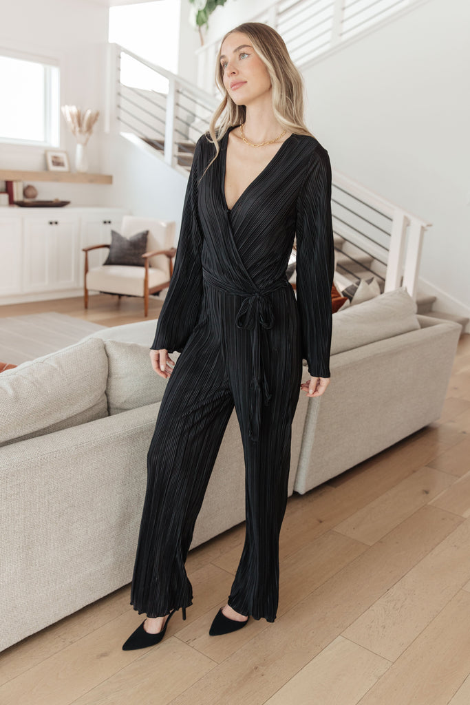 Night Out Plisse Jumpsuit-Womens-Timber Brooke Boutique, Online Women's Fashion Boutique in Amarillo, Texas