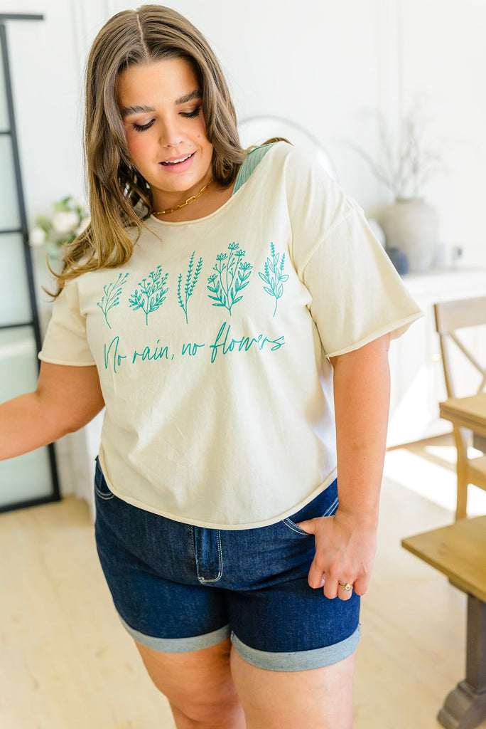 No Rain No Flowers-Graphic Tees-Timber Brooke Boutique, Online Women's Fashion Boutique in Amarillo, Texas