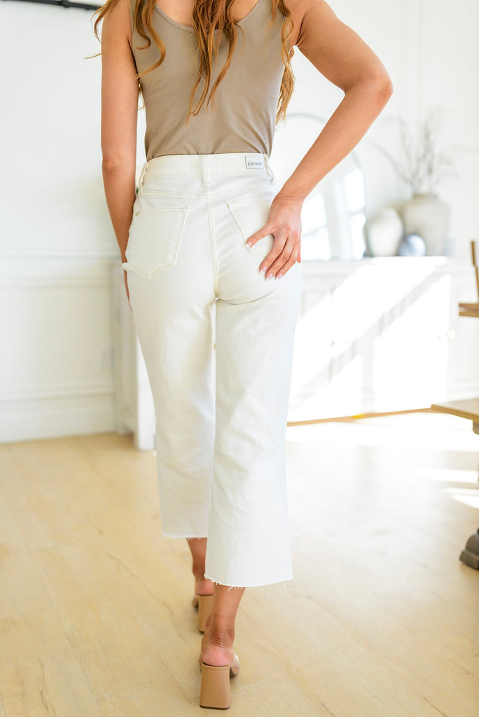 Not Too Salty High Rise Wide Leg Cropped Jeans-Denim-Timber Brooke Boutique, Online Women's Fashion Boutique in Amarillo, Texas