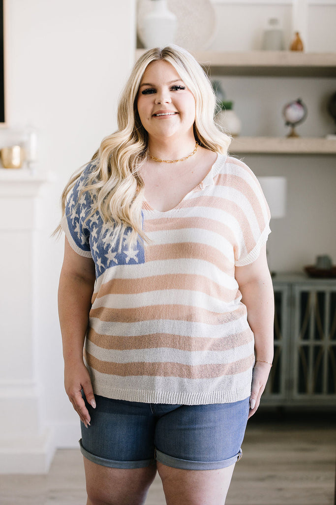Old Glory Sleeveless Sweater-Womens-Timber Brooke Boutique, Online Women's Fashion Boutique in Amarillo, Texas