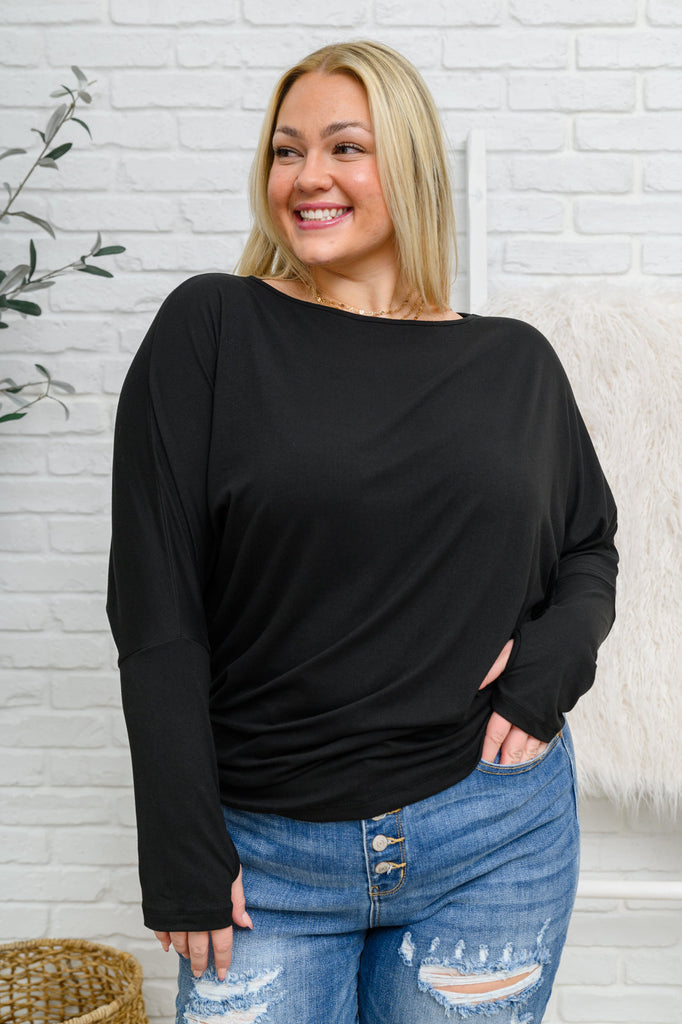 Olyvia Long Sleeve Top In Black-Womens-Timber Brooke Boutique, Online Women's Fashion Boutique in Amarillo, Texas
