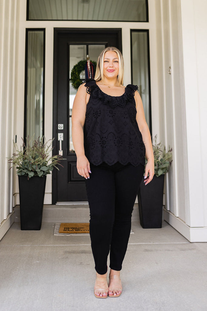 Parisian Stroll Lace Blouse in Black-Womens-Timber Brooke Boutique, Online Women's Fashion Boutique in Amarillo, Texas