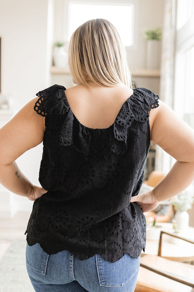 Parisian Stroll Lace Blouse in Black-Womens-Timber Brooke Boutique, Online Women's Fashion Boutique in Amarillo, Texas