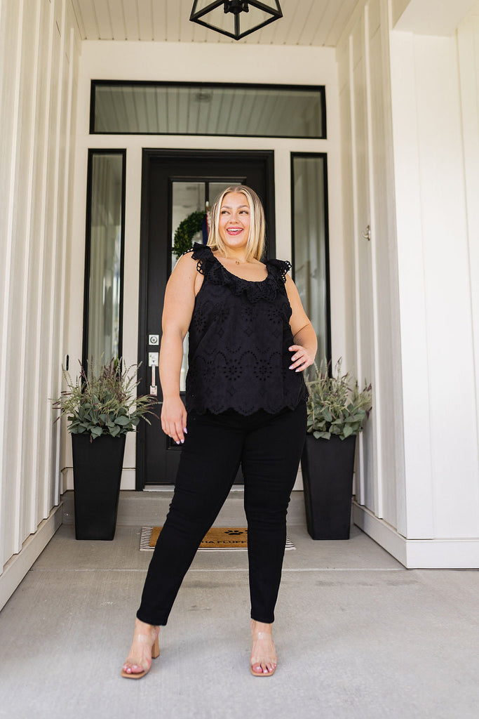 Parisian Stroll Lace Blouse in Black-Womens-Timber Brooke Boutique, Online Women's Fashion Boutique in Amarillo, Texas