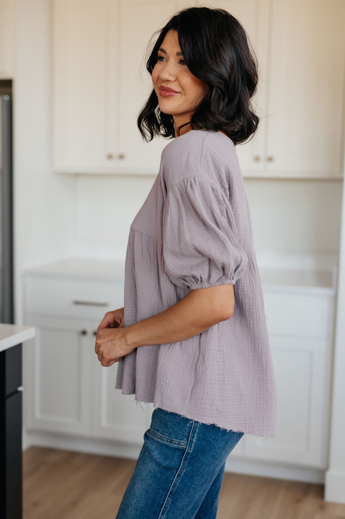 Pleasantly Perfect Bubble Sleeve Peasant Blouse-Womens-Timber Brooke Boutique, Online Women's Fashion Boutique in Amarillo, Texas