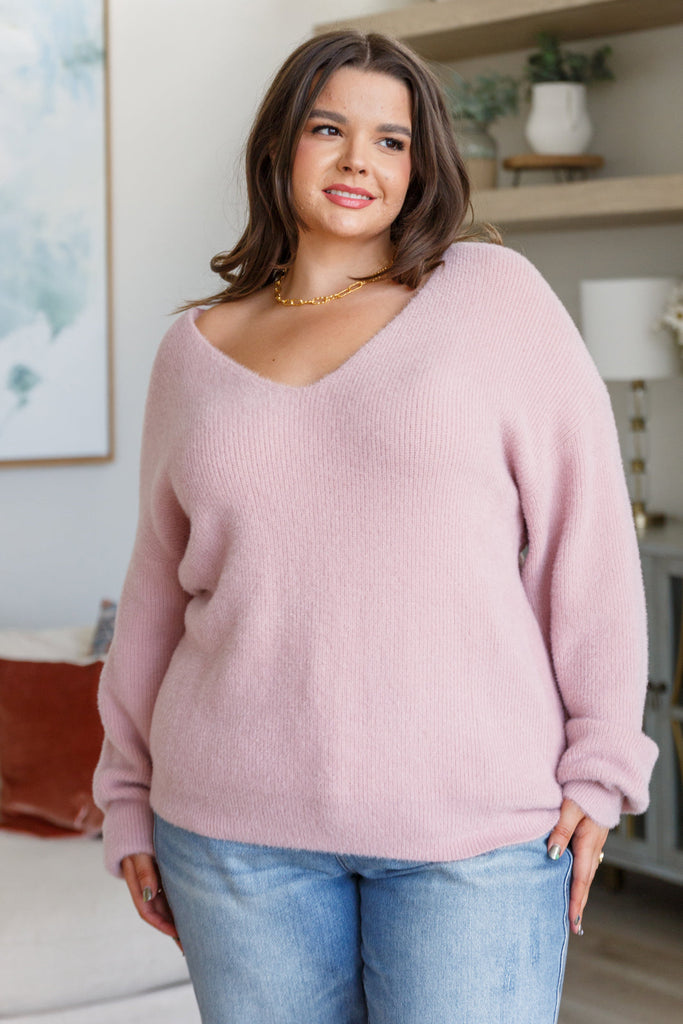 Plush Feelings V-Neck Sweater-Womens-Timber Brooke Boutique, Online Women's Fashion Boutique in Amarillo, Texas