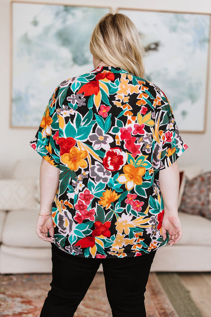 Pretty in Paradise Floral Blouse-Womens-Timber Brooke Boutique, Online Women's Fashion Boutique in Amarillo, Texas