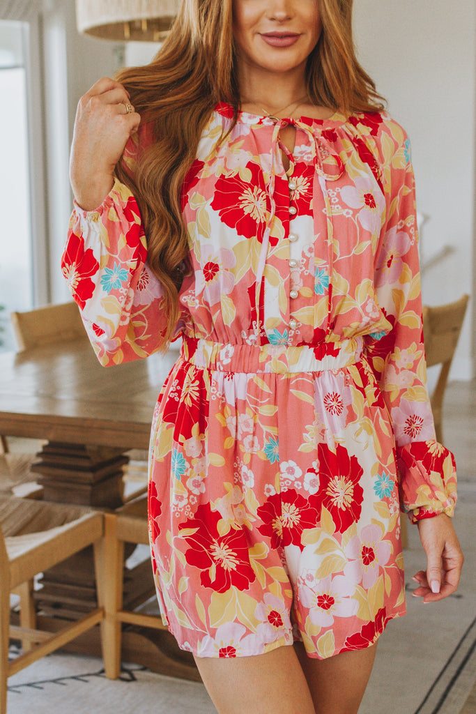 Rare Beauty Floral Romper-Womens-Timber Brooke Boutique, Online Women's Fashion Boutique in Amarillo, Texas