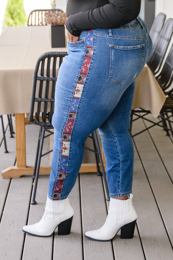 Rio Western Print Relaxed Jeans-Womens-Timber Brooke Boutique, Online Women's Fashion Boutique in Amarillo, Texas