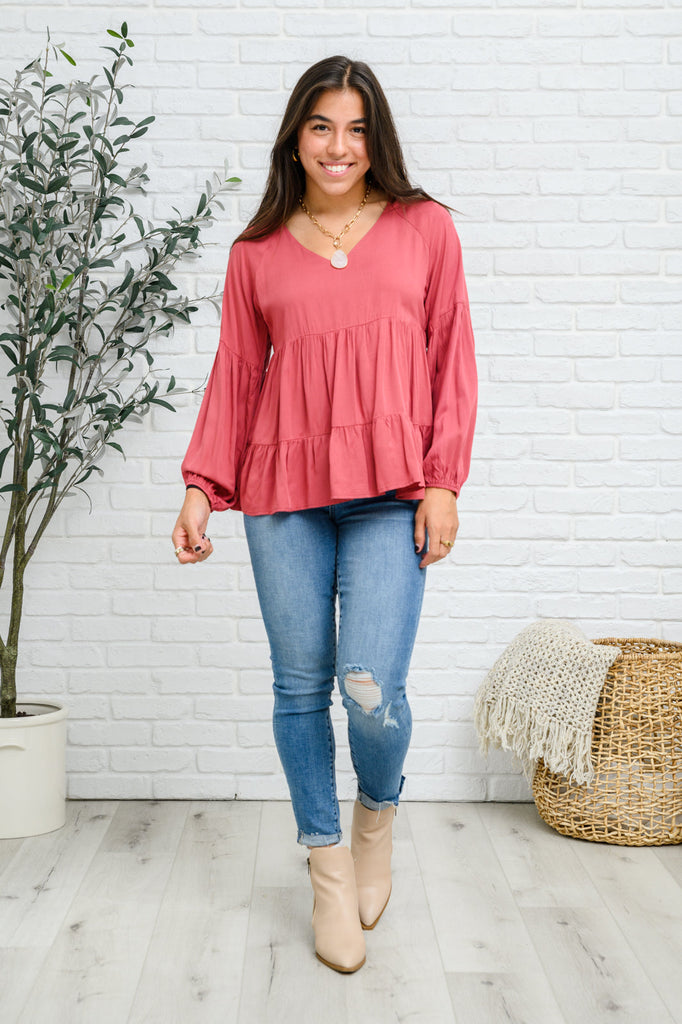 Sassy Swing Tiered Top-120 Long Sleeve Tops-Timber Brooke Boutique, Online Women's Fashion Boutique in Amarillo, Texas