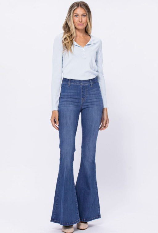 Flare for the Dramatic Judy Blue Jeans-judy blue-Timber Brooke Boutique, Online Women's Fashion Boutique in Amarillo, Texas