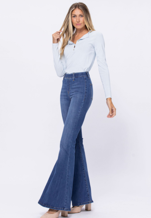 Flare for the Dramatic Judy Blue Jeans-judy blue-Timber Brooke Boutique, Online Women's Fashion Boutique in Amarillo, Texas