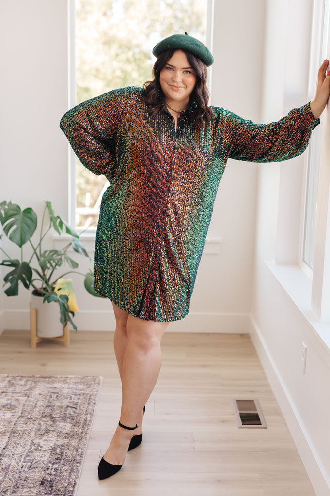Shimmering Splendor Sequin Shirt Dress-Womens-Timber Brooke Boutique, Online Women's Fashion Boutique in Amarillo, Texas