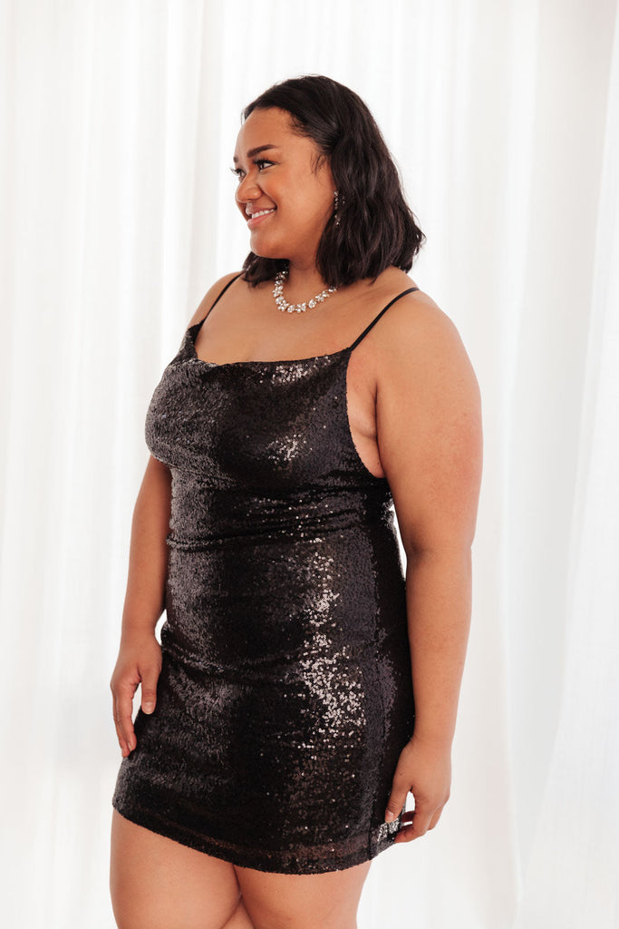 Shining in Sequins Dress in Black-Womens-Timber Brooke Boutique, Online Women's Fashion Boutique in Amarillo, Texas