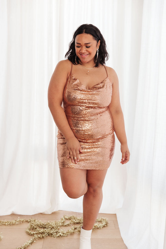 Shining in Sequins Dress in Gold-Womens-Timber Brooke Boutique, Online Women's Fashion Boutique in Amarillo, Texas