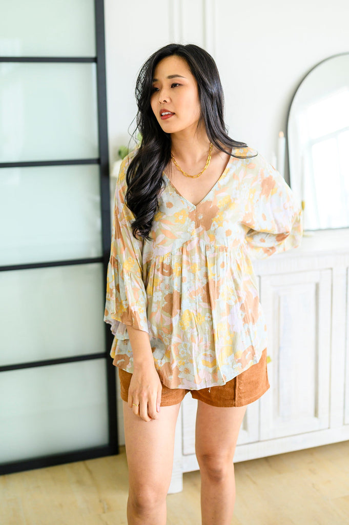 Singled Out Floral Blouse in Green-Womens-Timber Brooke Boutique, Online Women's Fashion Boutique in Amarillo, Texas