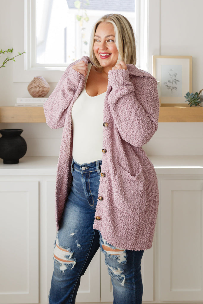 Soft Wisteria Hooded Cardigan-Womens-Timber Brooke Boutique, Online Women's Fashion Boutique in Amarillo, Texas