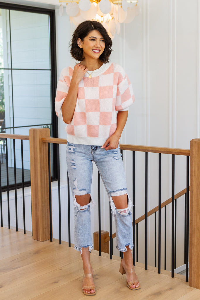 Start Me Up Checkered Sweater-Womens-Timber Brooke Boutique, Online Women's Fashion Boutique in Amarillo, Texas