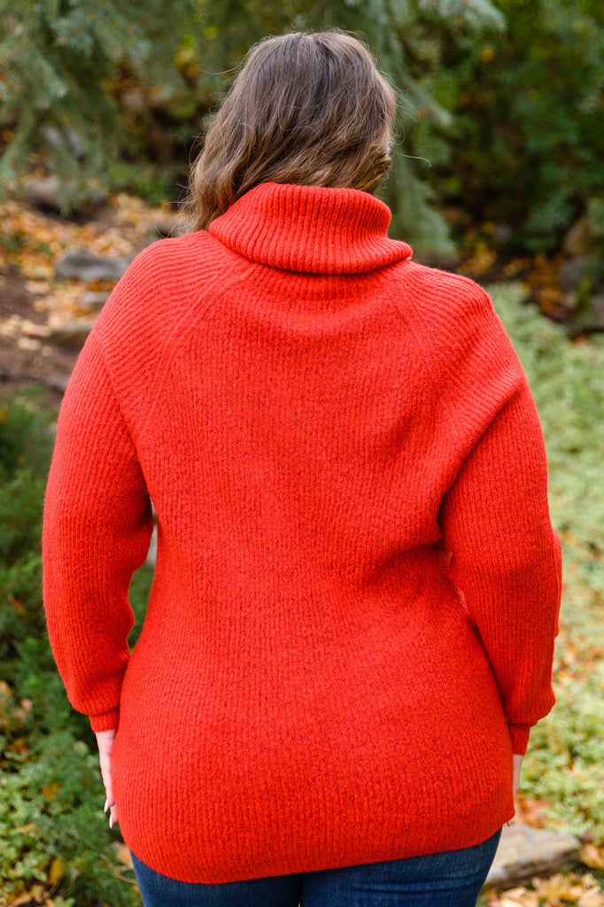 Steady Pace Roll Neck Sweater In Red-Womens-Timber Brooke Boutique, Online Women's Fashion Boutique in Amarillo, Texas