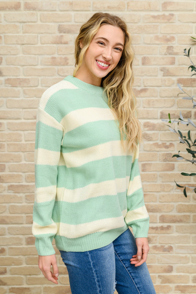 Doorbuster: Striped Top In Sage-Womens-Timber Brooke Boutique, Online Women's Fashion Boutique in Amarillo, Texas