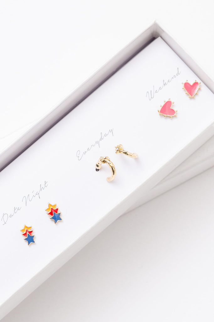 Sunny State Of Mind Box Earring Set-Womens-Timber Brooke Boutique, Online Women's Fashion Boutique in Amarillo, Texas