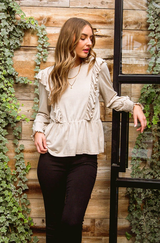 Sweet Confession Top In Seashell-Womens-Timber Brooke Boutique, Online Women's Fashion Boutique in Amarillo, Texas
